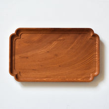 画像をギャラリービューアに読み込む, 隅入長手盆 「欅」(30×18cm)