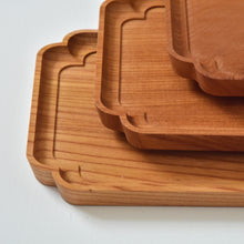 画像をギャラリービューアに読み込む, 隅入長手盆 「欅」(30×18cm)