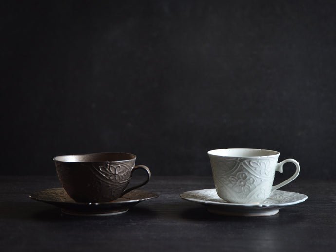 Cups and saucers by artist Asami Maeda will be on sale from 11am on Saturday, February 22nd.