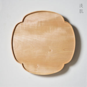 木瓜折敷 栃 九寸（27×27cm）淡肌/中肌　佳品