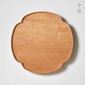 木瓜折敷 栃 九寸（27×27cm）淡肌/中肌　佳品