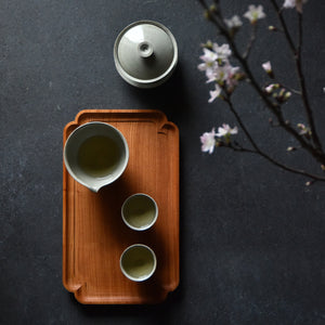 "Sumiiri-Bon" Japanese zelkova Rectangle Tea Tray (30×18cm)