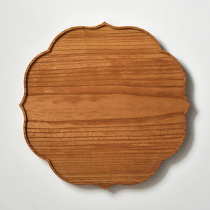 "Ryoka" Oshiki-Wooden Tray,Japanese zelkova (27 x 27 cm)