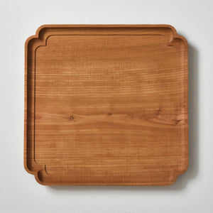 "Sumiiri-Bon"Japanese zelkova square tray (27 x 27 cm)
