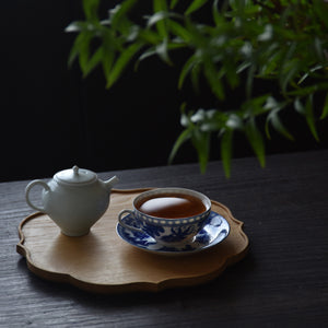 木瓜折敷 栃 九寸（27×27cm）淡肌/中肌　佳品