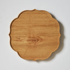稜花折敷 栗 九寸（27cm×27cm） 佳品