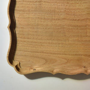 稜花正角盆 栗 一尺（30cm×30cm）佳品