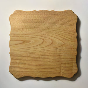 稜花正角盆 栗 一尺（30cm×30cm）佳品