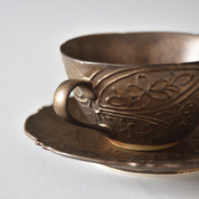 Load image into Gallery viewer, Asami Maeda Bronze Glaze Cup &amp; Saucer (on sale from 11:00 a.m. Japan time on 2/22)
