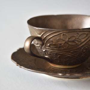 Asami Maeda Bronze Glaze Cup & Saucer (on sale from 11:00 a.m. Japan time on 2/22)