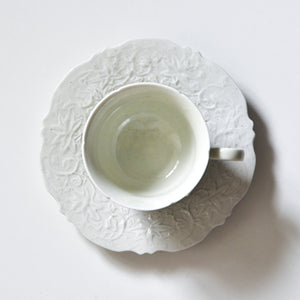 Maeda Asami gray-blue glazed/blue-white porcelain cup & saucer (on sale from 11:00 a.m. Japan time on 2/22)