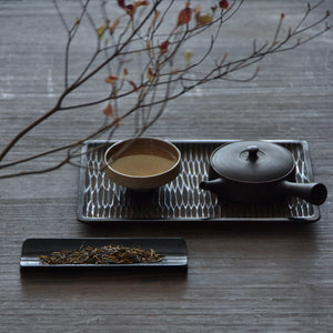 Kagawa lacquer ware, Zoukoku-nuri, long rectangular tray, 27cm x 18cm