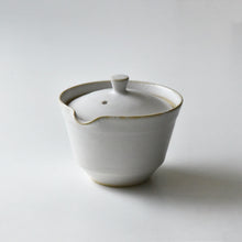 Load image into Gallery viewer, Titanium white glaze Nested Shiboridashi-Kyusu tea set  (Shiko / kiwaha)

